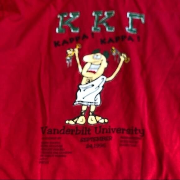 Vintage 1995 Hanes Beefy Single Stitch College T-Shirt Men Vanderbilt Toga Kappa - Picture 4 of 15